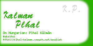 kalman plhal business card